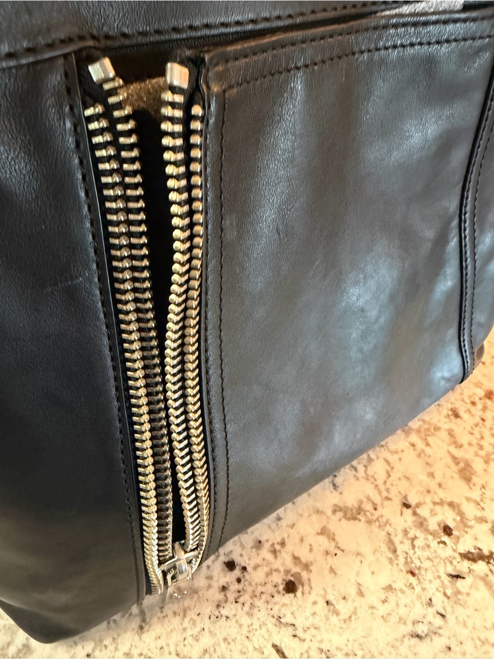 Frye Lena Black Leather Zip-Front Shoulder Bag - Picture 10 of 14